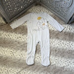 Disney Baby Dumbo footie pajamas baby girls size 18-24 months rainbow stripes